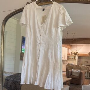 Universal Thread White V-Neck Mini Dress